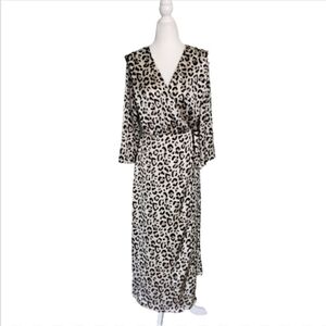Zara TRF Collection Leopard Print Midi Wrap Dress